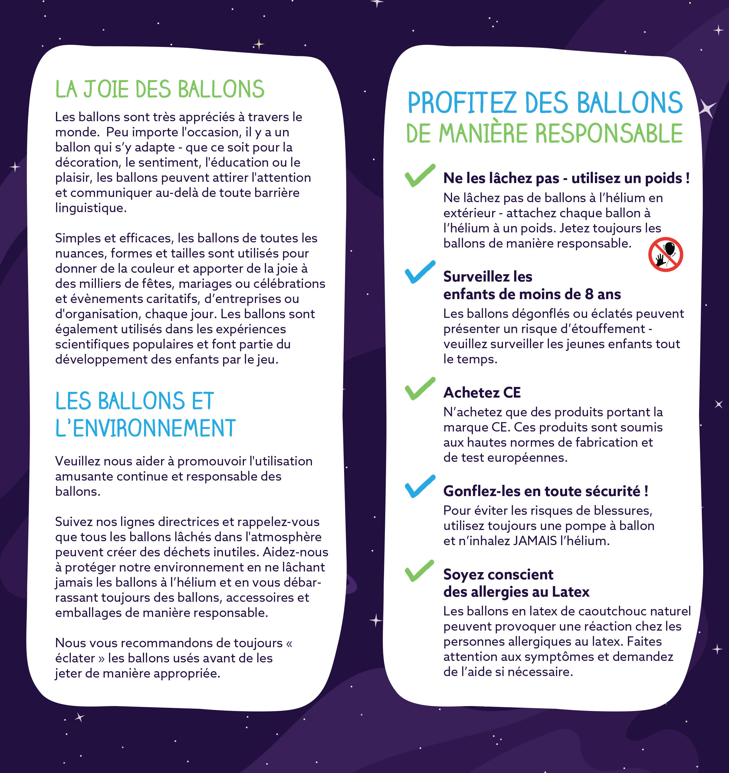 La joie des ballons / Profitez des ballons de manière responsable